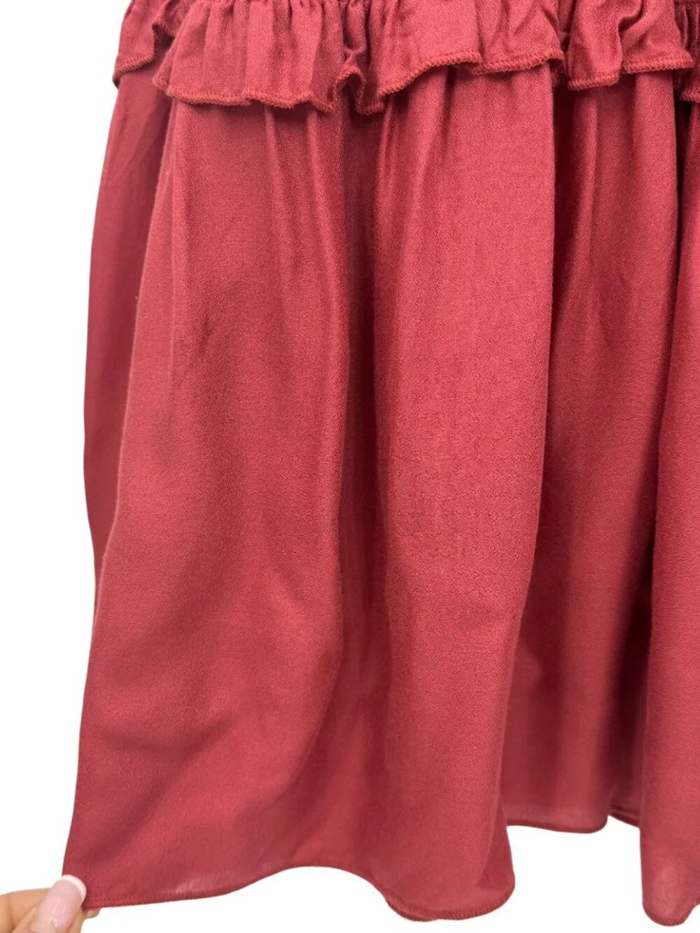 Free People Lace Trim Tiered Ruffle Maxi Slip Dress M | Whimsical Ethereal Boho - Picture 6 of 16